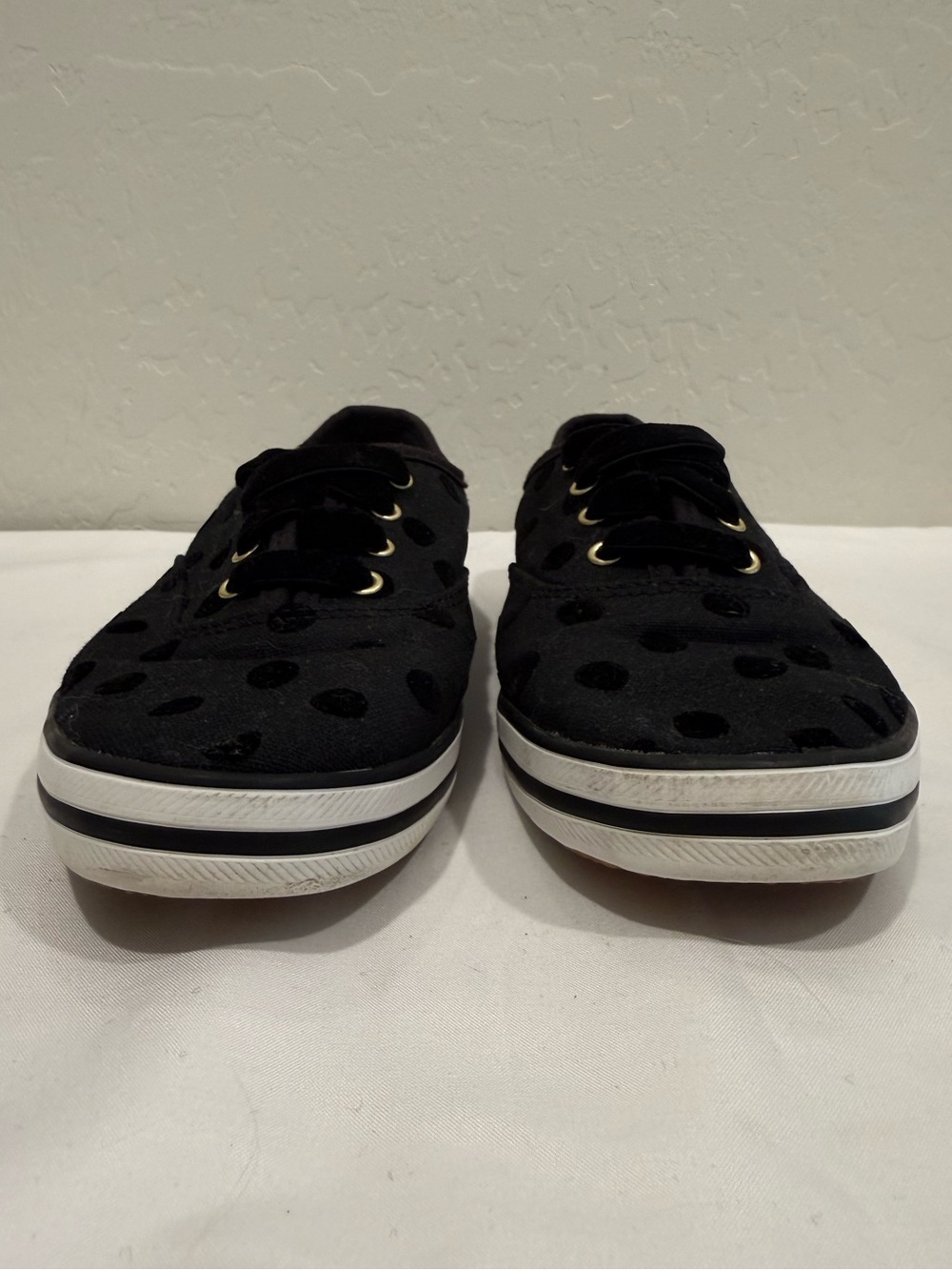 KEDS x KATE SPADE Champion Flocked Polka Dot Sneakers Black Size 6 - Picture 3 of 9